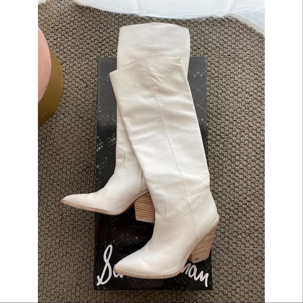 Sam Edelman size 7.5 white boots